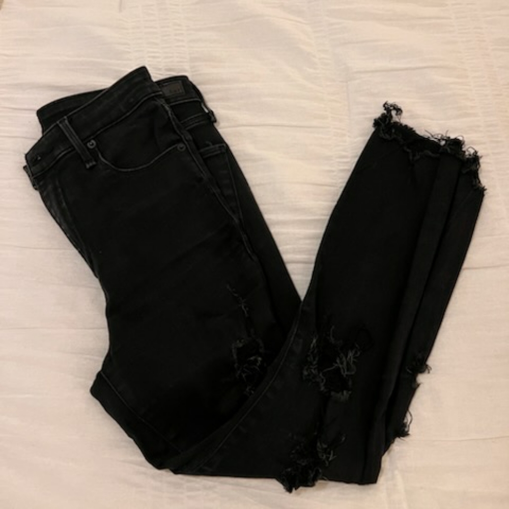 Abercrombie & Fitch black distress jeans